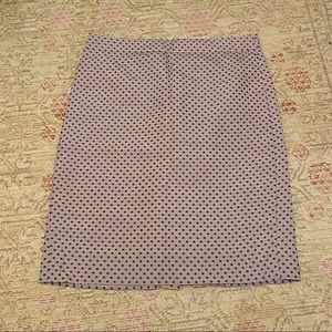 JCREW The Pencil Skirt in periwinkle polka dot
